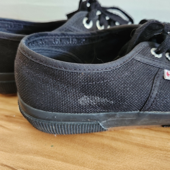 Black Canvas and Rubber Superga Shoes - Picture 5 of 11